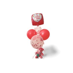 Arrangement with pink bear Balloon decorative arrangements and accessories Tienda Regalos Madrid