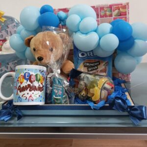brown teddy bear basket
