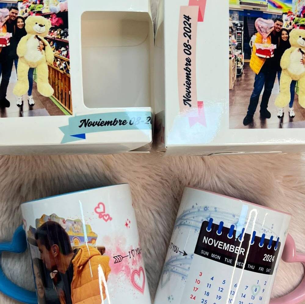 taza personalizada y caja personalizada