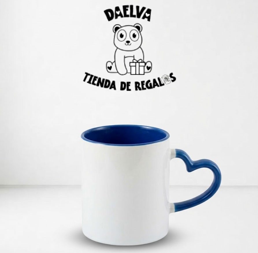 taza personalizada asa corazon azul