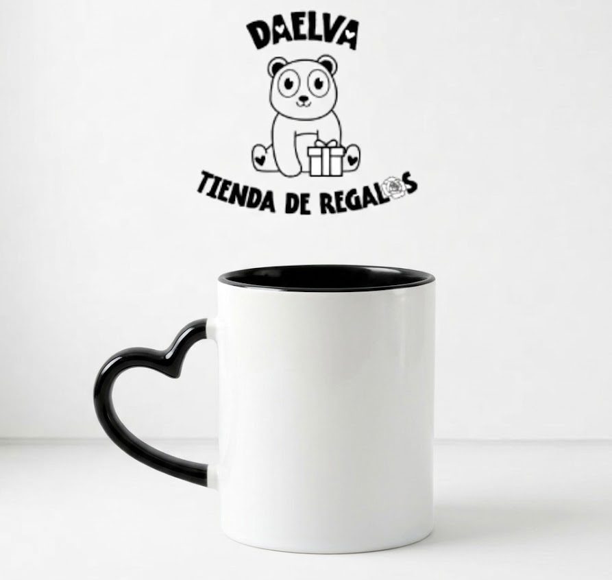 taza personalizada asa corazon negro