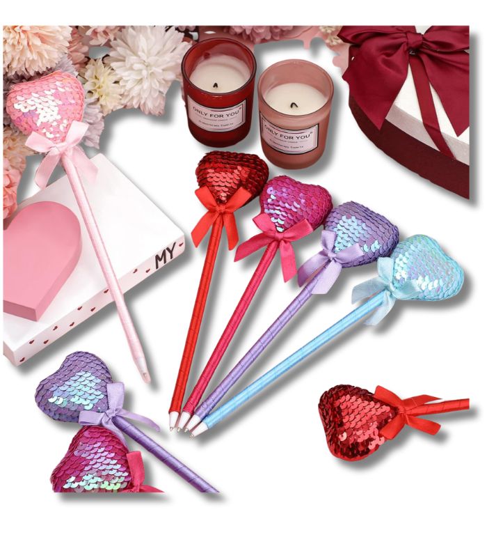 Tienda de regalos originales Madrid Bolígrafo corazón lentejuela