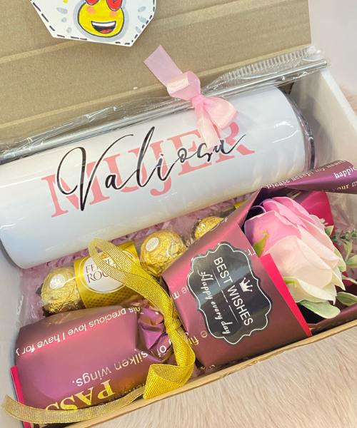 Caja de regalo termo y bombones