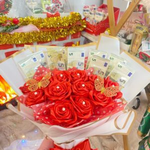 Tienda regalos originales Madrid Ramo de dinero y rosas