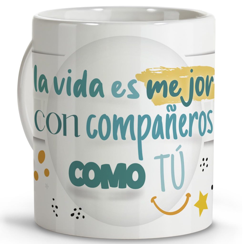 Taza con frase divertida para compañero de trabajo, regalo original con mensaje peloteril.