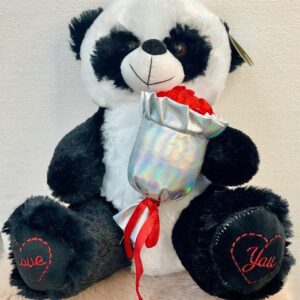 Osito de peluche con ramo de rosas