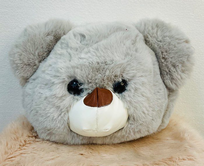Bolso osito de peluche gris
