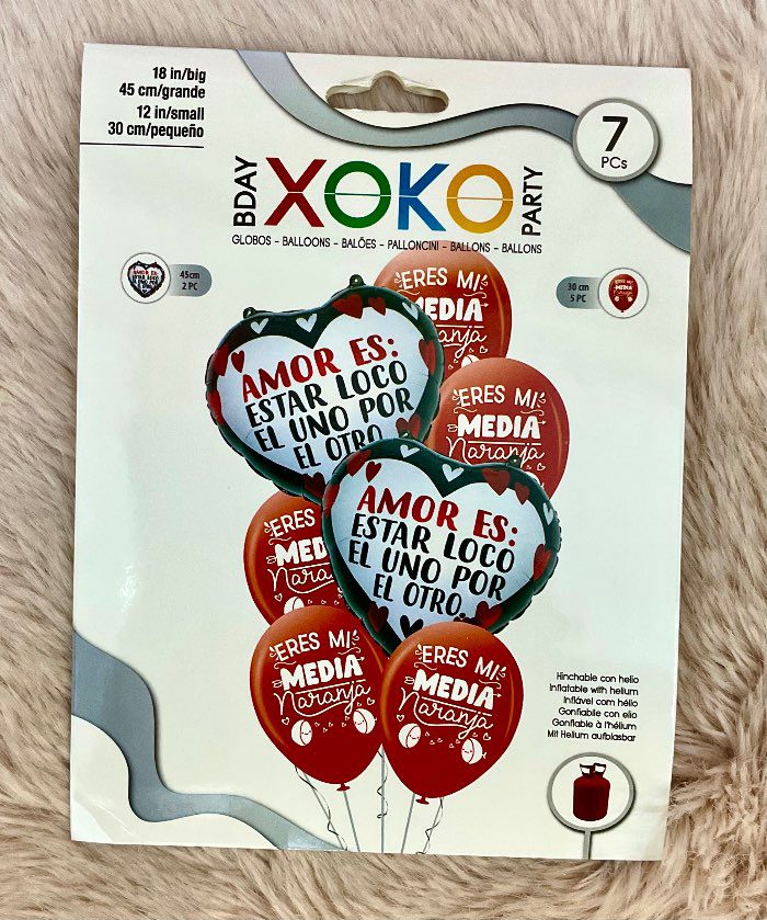 Pack de globos de corazón