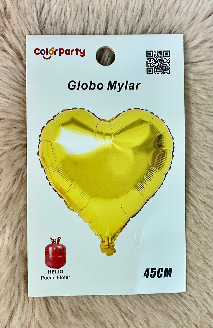 Globo corazón dorado