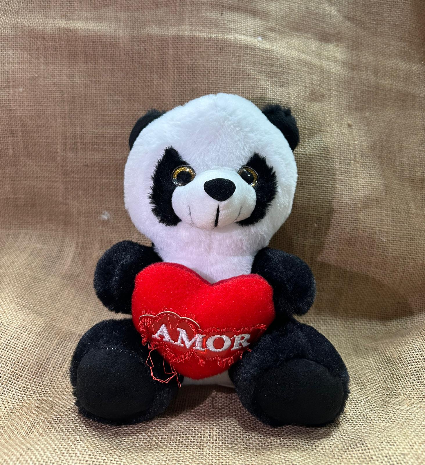Peluche Panda con Corazón Rojo "Amor"