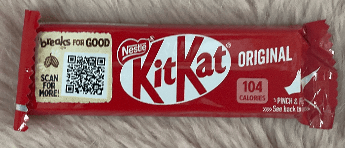 Barra de chocolate kitkat