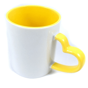 Taza Blanca con Interior Amarillo