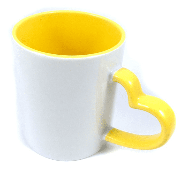 Taza Blanca con Interior Amarillo