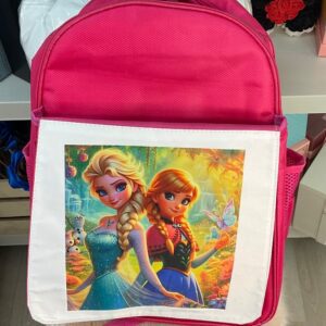 Mochila Infantil Rosa con Diseño de Frozen - Elsa y Anna