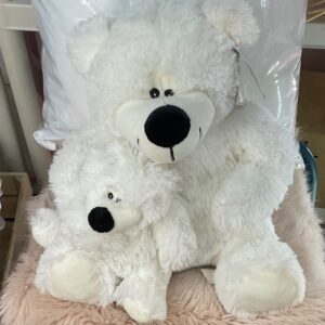 Peluche Osito Blanco Grande y Pequeño