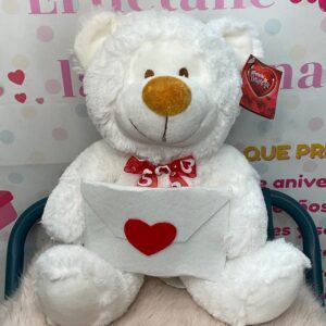 Peluche Osito Blanco con Carta y Corazón - Regalo Perfecto para San Valentín