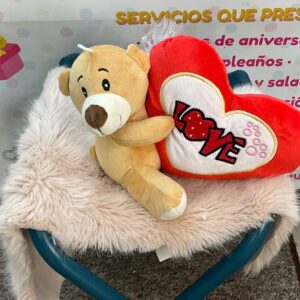 Peluche Osito con Corazón Rojo "LOVE" - Regalo Perfecto para San Valentín y Aniversarios