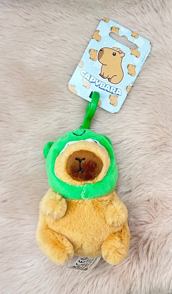 Peluche Capibara con Disfraz de Rana – Llaverito Suave y Adorable