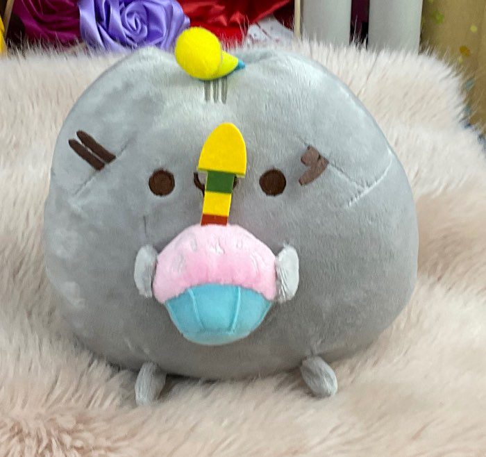 Peluche de gato con magdalena