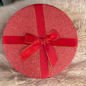 Caja de regalo redonda roja