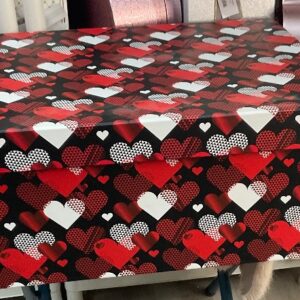 Caja de regalo rectangular con corazones