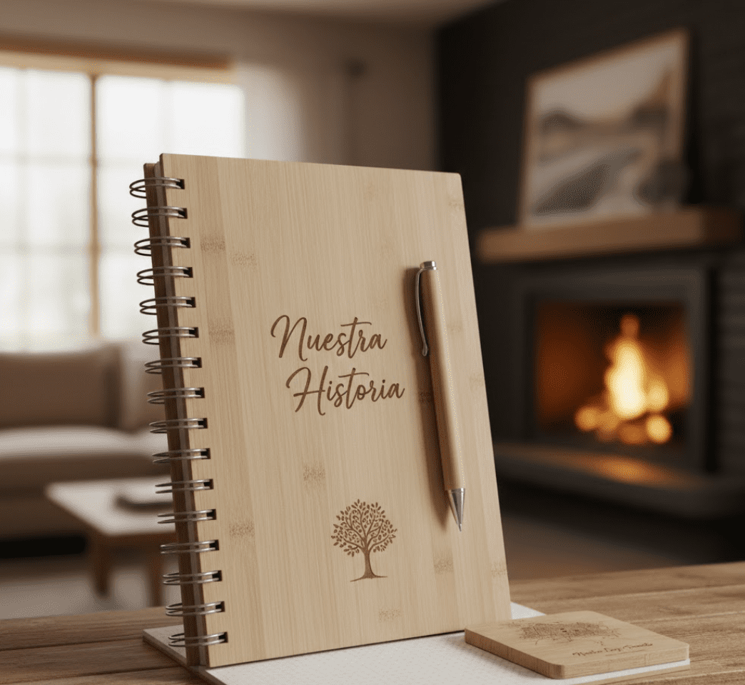 Libreta de bambú personalizada