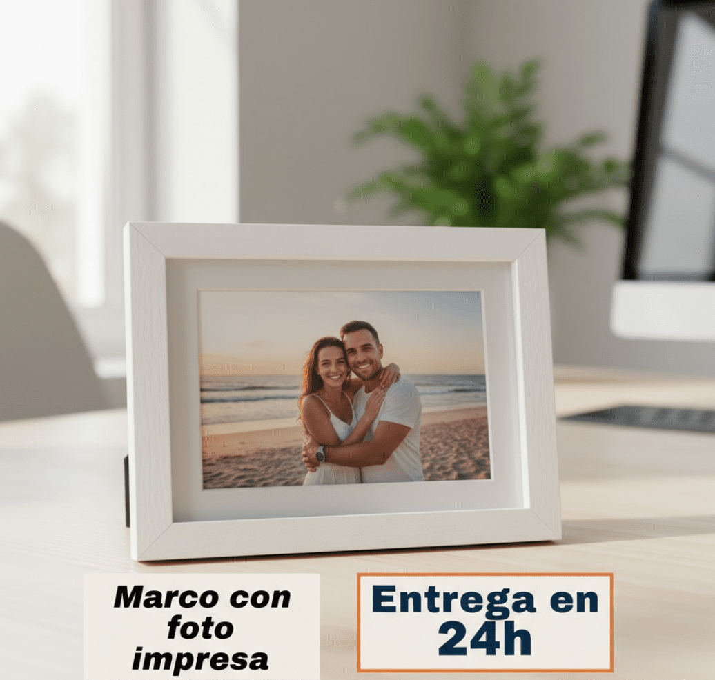 Marco con foto impresa en el día