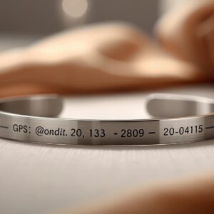 Pulsera personalizada con coordenadas de Madrid