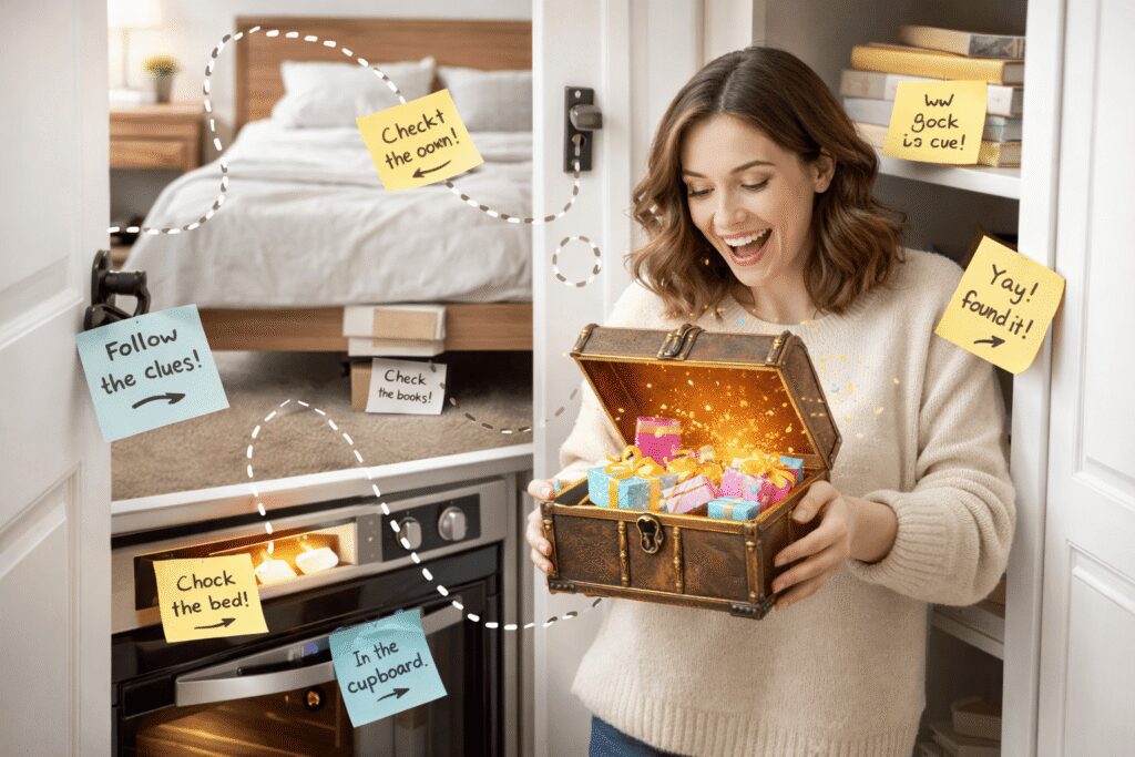 ideas para entregar regalos con búsqueda del tesoro