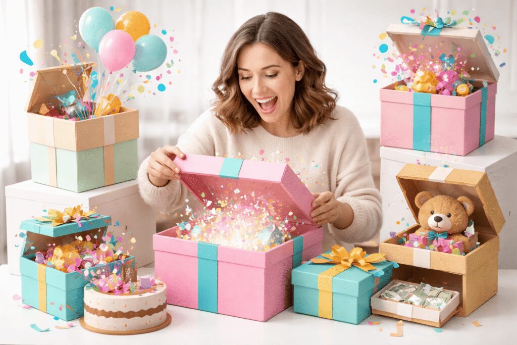 formas originales de entregar un regalo con cajas sorpresa