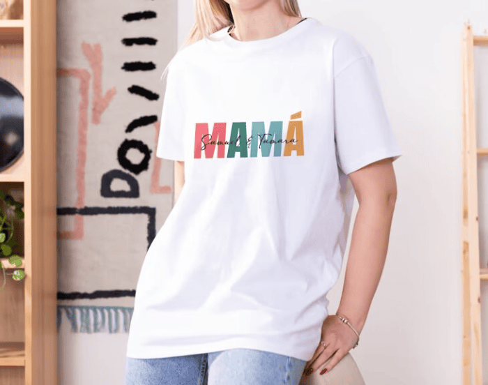 Camiseta personalizada con mensaje para el día de la madre