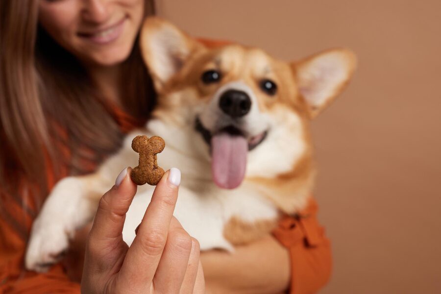 refuerzo positivo para perros con premios en casa