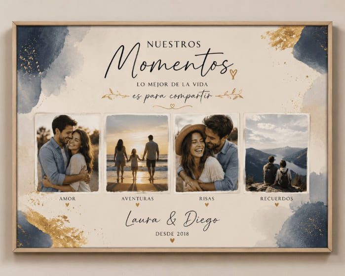 Caja sorpresa personalizada con dulces, fotos y detalles