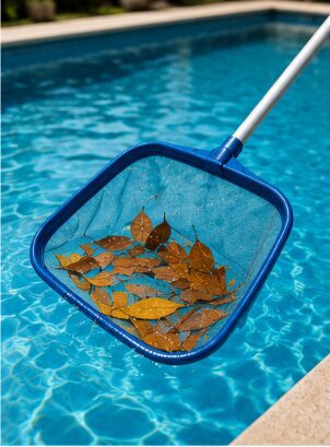 limpieza de piscinas con retirada de hojas
