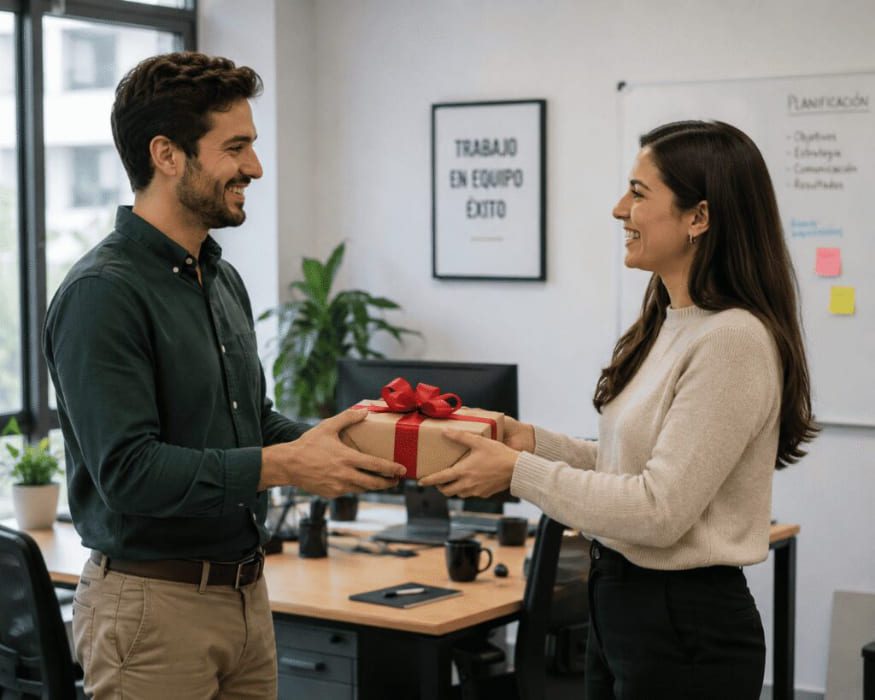 regalo compañero de trabajo en la oficina