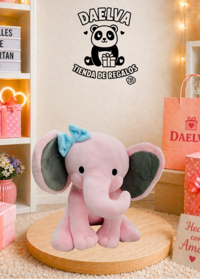 Peluche de elefante rosa