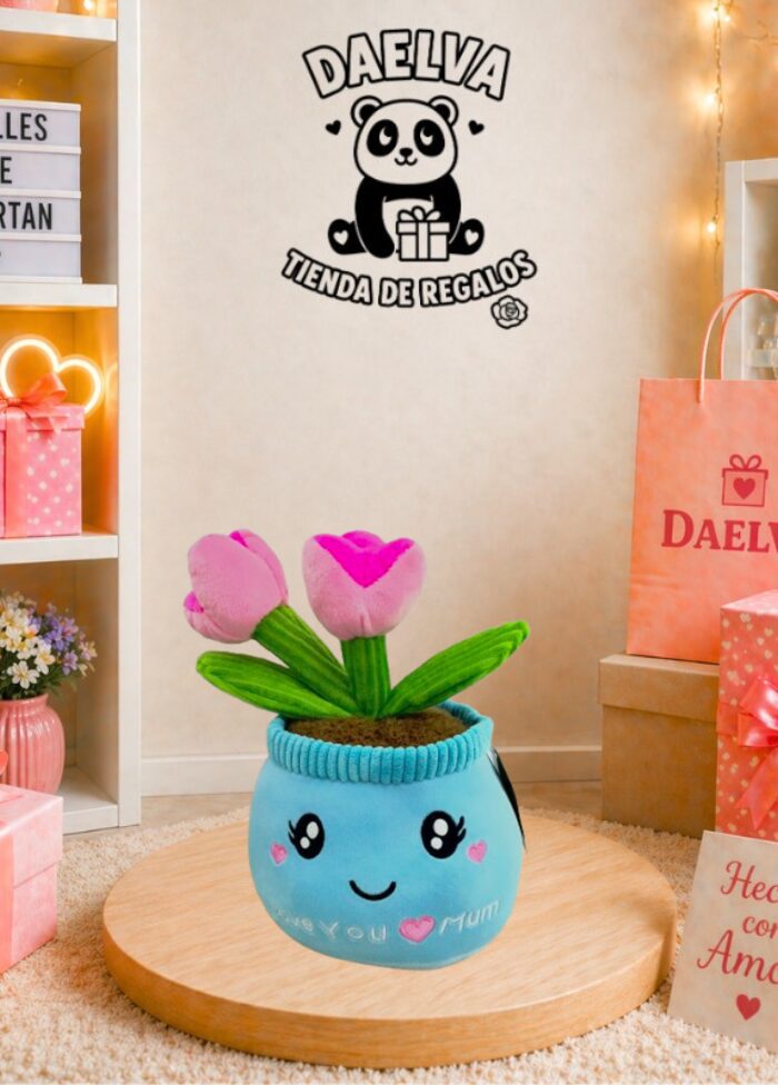 Peluche de maceta con flores