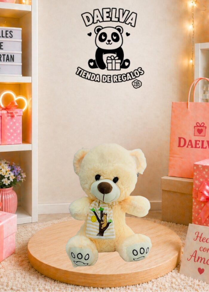 Peluche de osito con Babero de Arbol