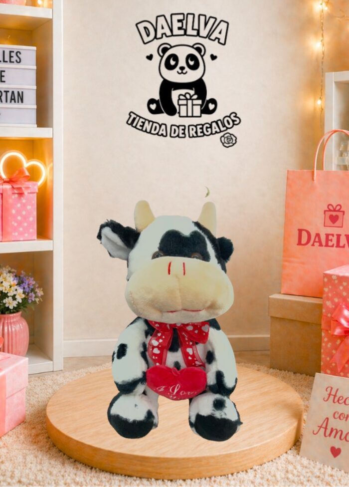 Peluche vaca con corazón
