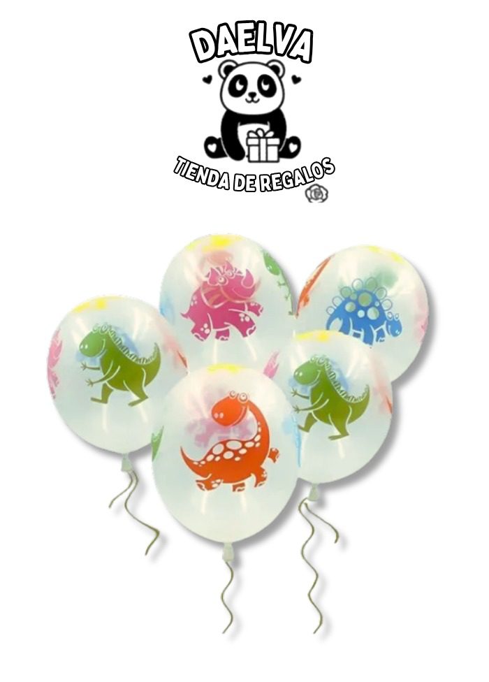 Set de Globos de Dinosaurios Transparentes