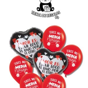 Set de Globos Amor y Media Naranja