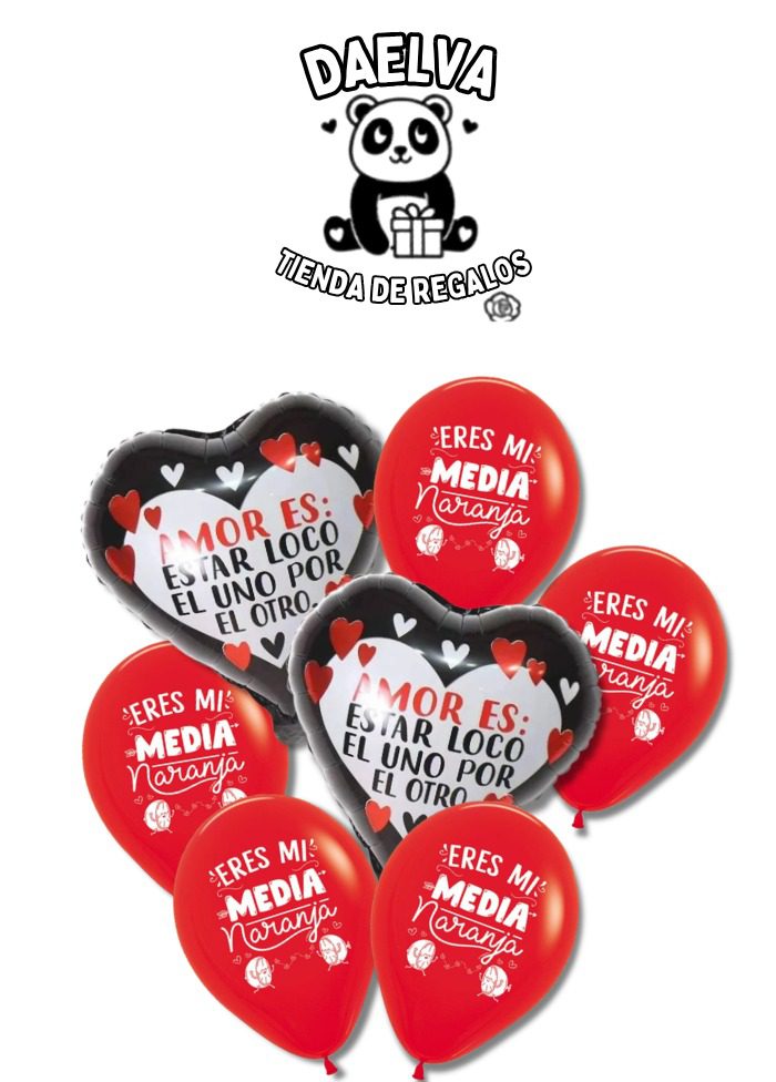 Set de Globos Amor y Media Naranja