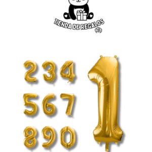 Globos Metalizados de Números Dorados