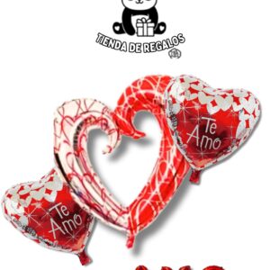 Set de Globos "Te Amo" Corazón Entrelazado