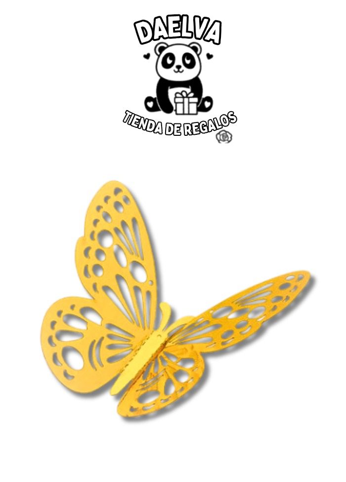 Mariposa Decorativa Individual Gigante de Oro