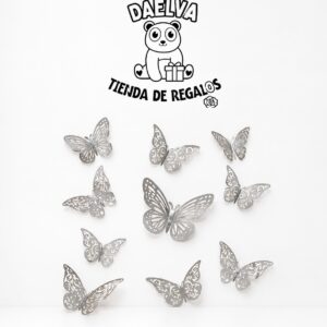 mariposas caladas en plata para decoracion brillante