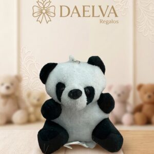 Mini oso panda de peluche blanco y negro