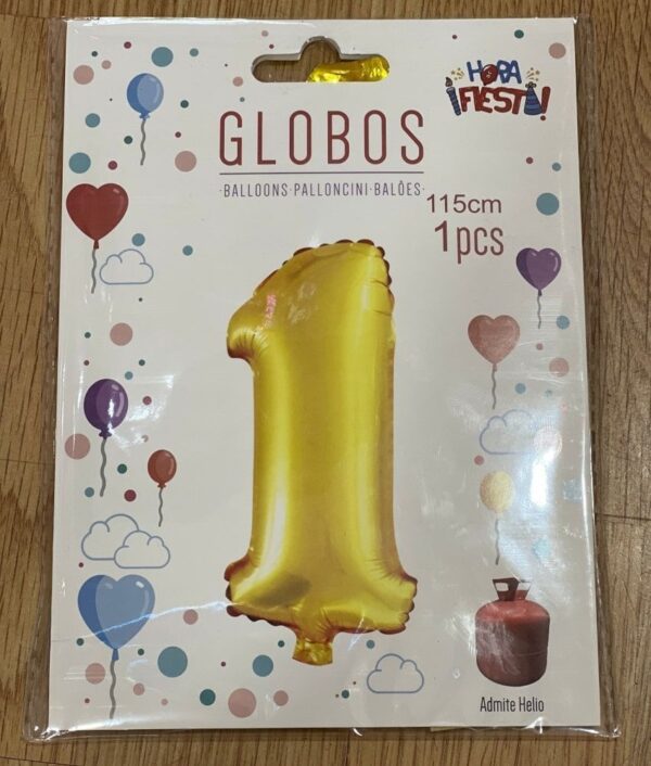 Globos numeros dorados 1 tienda regalos madrid daelva