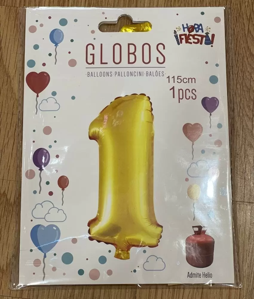Globos numeros dorados 1 tienda regalos madrid daelva