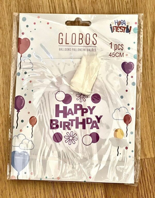 Globos transparentes cumpleaños purpura